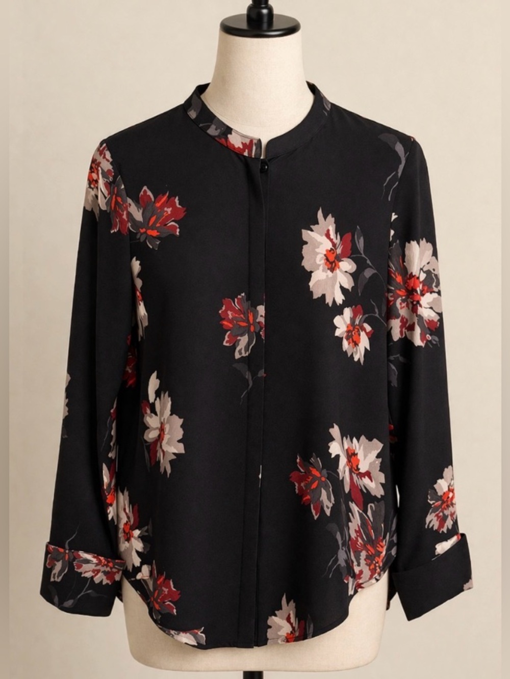 Joie Navy Floral Blouse